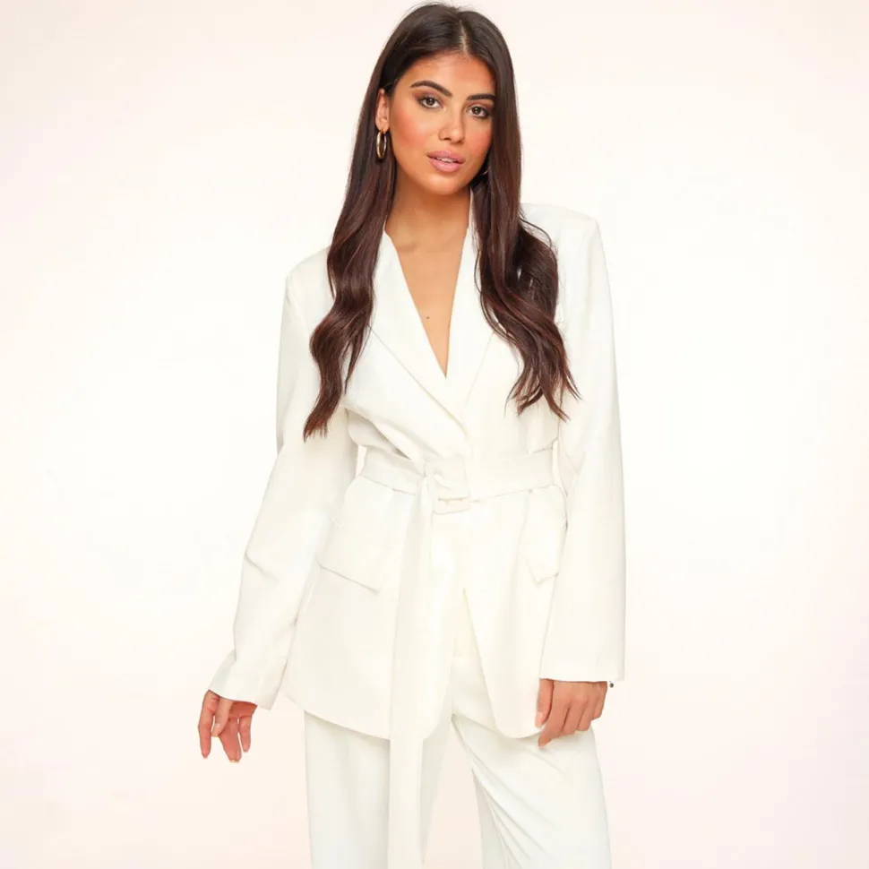Olivia & Kate White Belt-Blazer Sale