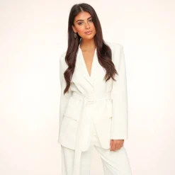 Olivia & Kate White Belt-Blazer Sale