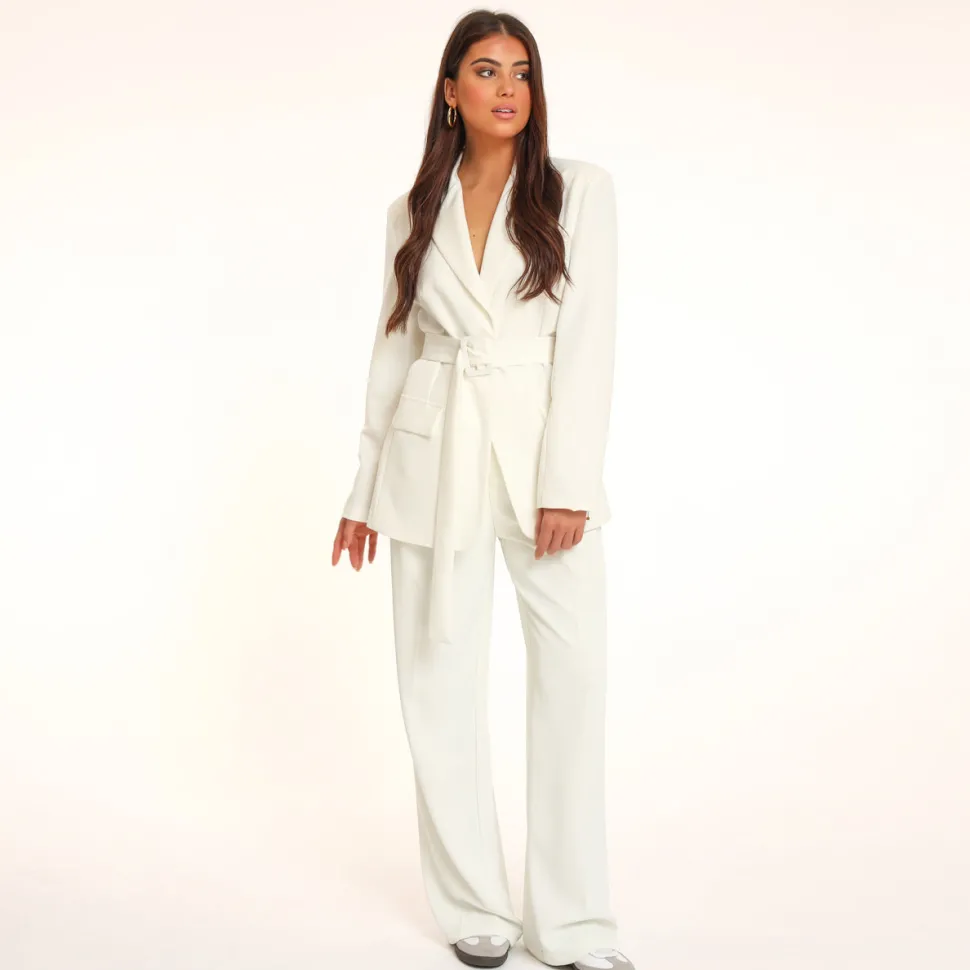 Olivia & Kate White Belt-Blazer Sale