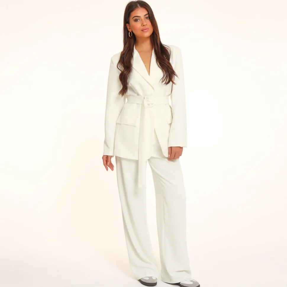 Olivia & Kate White Belt-Blazer Sale