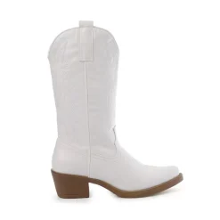 Olivia & Kate White Cowboy-Boots Fashion