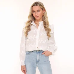 Olivia & Kate White Flowers-Blouse Online