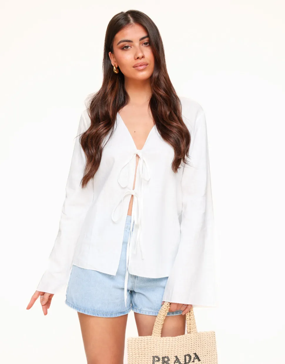 Olivia & Kate White Linen-Cardigan Best Sale