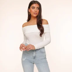 Olivia & Kate White Off Shoulder-Top Clearance