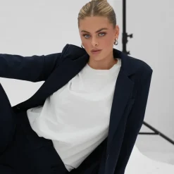 Olivia & Kate White Oversized Basic Ss-T-Shirt Outlet