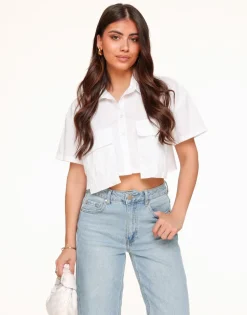 Olivia & Kate White Ss-Blouse Clearance
