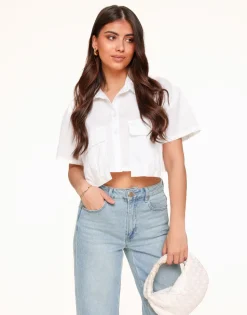 Olivia & Kate White Ss-Blouse Clearance