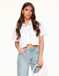 Olivia & Kate White Ss-Blouse Clearance